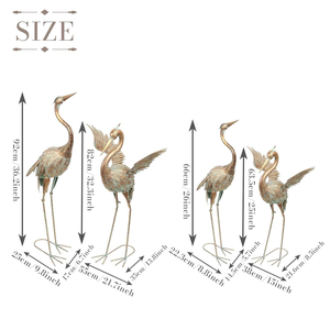 Ensemble de 2 sculptures d'oiseaux en métal décoratives, œuvre d'art de la faune aviaire culturelle pour les espaces ouverts de balcon et l'architecture indienne - Product Image 4