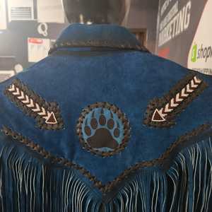 Best Looking OEM <b>Men's</b> Winter Casual Fringe <b>Suede</b> Leather <b>Jacket</b> High Quality Genuine Western Style Stand Collar Cowboy Style - Product Image 1