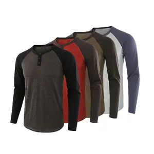 T-shirt d'athlétisme pour hommes, logo personnalisable, couleur assortie, décontracté, ample, manches longues, en vrac, XS-3XL