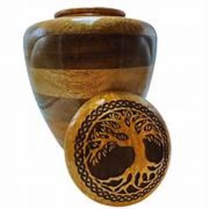 MANGO WOOD NATURAL FINISHED FUNERAL <b>URN</b> WITH BLACK LID AND STRIP MOST AFFORDABLE <b>WOODEN</b> NEW SHAPE <b>URN</b> <b>FOR</b> CREMATED <b>ASH</b> - Product Image 5