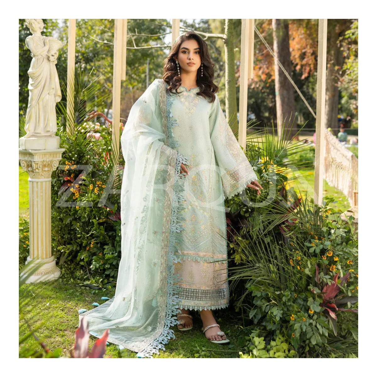 Вышитое платье ручной работы из 3 предметов, новая коллекция одежды для вечеринки и свадьбы, 2024 пакистанский и индийский бутик-костюм