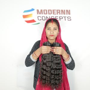 Vente en gros de cheveux ondulés naturels vierges indiens, cuticules alignées brutes non transformées, extensions de cheveux humains au meilleur prix - Product Image 4