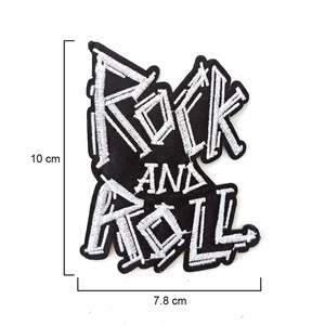 Patch brodé thermocollant avec logo Rock and Roll pour vêtements personnalisés - Product Image 4