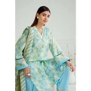 Ensemble 3 pièces vert imprimé pour femme, style décontracté élégant et tendance, avec décoration diamant, grandes tailles XS, longueur genou, respirant, OEM/ODM - Product Image 2