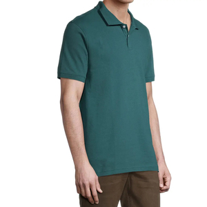 Camisa de Golf Premium para Hombre, 100% Algodón Jersey, Cuello Abotonado, Manga Corta, Transpirable, Casual, Verano, Corte Ajustado, Estilo Urbano, OEM 180g - Product Image 2