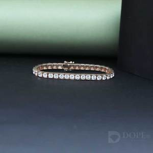 Bracelet en diamant de taille ronde cultivé en laboratoire en or blanc massif 18 carats pour chaque cadeau d'anniversaire - Product Image 3