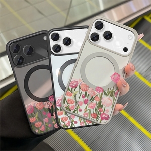 Nueva Funda Magnética para Teléfono con Diseño de Dibujos Animados para 17 Pro Max, TPU Suave, Diseño de Flores Blancas, Unisex - Product Image 5
