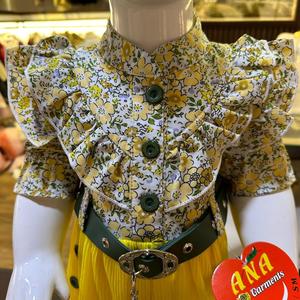 Dangri 2024 vestidos para niñas patrón Floral niños fiesta mameluco elegante Red de colores con decoración de flores para la temporada de primavera niños - Product Image 3