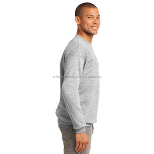 Personnalisé O Cou Heather Grey Hommes 100% Lourd 260GSM Coton Mans Ras Du Cou Sweat De Base Pull Sweatshirts - Product Image 3