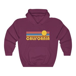 Sudadera con capucha Retro California Sunset, sudadera unisex de mezcla de algodón - Product Image 2