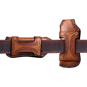 Couteau pliant artisanal avec étui en cuir, étui pour couteau de poche, camping, chasse, PU, polyester, PVC, personnalisable, sac OEM, utilisation d'outils KBS - Product Image 2