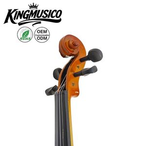 Violín KINGMUSICO 4/4 con tapa de abeto, diapasón de tilo teñido, clavijas de ébano teñido y cordal de fibra de carbono - Product Image 5