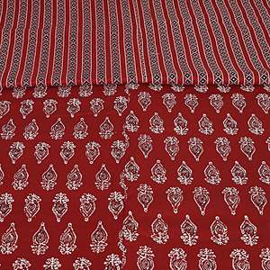 Maroon Plant Floral Print Cotton Twin & King <b>Bedspread</b> for Home & Hotels (SHKR1020) - Product Image 3
