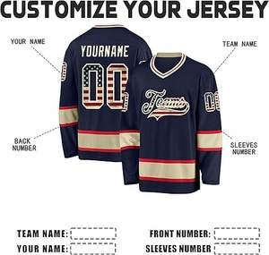 2025 Camiseta de hockey sobre hielo personalizada para hombres, ropa deportiva de manga larga de secado rápido, conjuntos de UNIFORMES DE EQUIPO de sublimación, 2 juegos, proveedor OEM - Product Image 2