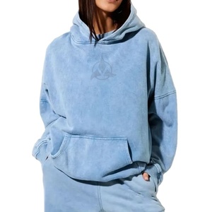 <b>Women</b> Distressed Heavy <b>Weight</b> Plus Size Ladies Tracksuits Cotton French Terry Embroidery Acid Wash <b>Women</b> Tracksuits OEM - Product Image 3