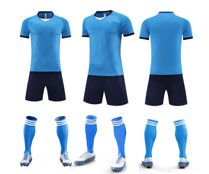 Conjunto de Uniforme de Fútbol Personalizado, Camiseta Blanca, Pantalones Cortos Azul Marino, Poliéster Transpirable, Kit de Equipo para Hombre Adulto - Product Image 6