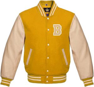 Chaqueta Universitaria Acolchada de Piel de Oveja para Hombre, de Alta Calidad, al por Mayor, con Cuello Alto, Resistente al Viento, Logotipo Frontal, Colores y Tallas Personalizadas - Product Image 4