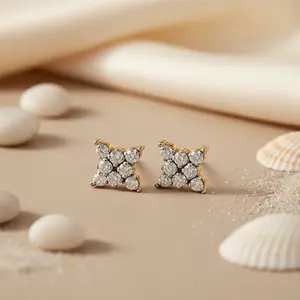 Pendientes de Diamantes para Mujer con Acabado en Chapado en Oro - Product Image 2