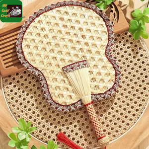 Éventails en paille de blé faits à la main écologiques, taille et logo personnalisés, éventails en paille pour les festivals d'été - Product Image 4