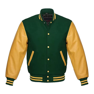 OEM Men's Custom Canvas Varsity <b>Jacket</b> with Stand Collar <b>Waterproof</b> Chenille Patches Front Embroidery-High Quality <b>Winter</b> <b>Jacket</b> - Product Image 1