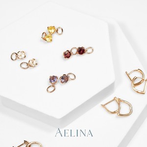 Pendientes de oro rosa de 9 quilates A Little Rollie para chicas dulces modelo de forma redonda con Topacio blanco iolita limón cuarzo rojo granate - Product Image 2