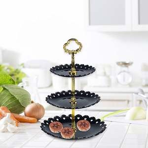 Newest Design Metal <b>Cake</b> Stand Handmade Design for Party Decoration Metal Round Shaped Black Color <b>Cake</b> Stand for <b>Wedding</b> Events - Product Image 1
