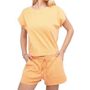 Ensemble décontracté pour femme en coton, t-shirt et short, best-seller de l'été, prix avantageux - Product Image 1