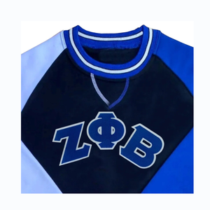Sweat-shirt décontracté Zeta Phi Beta imprimé High Street pour femme, noir, broderie sur le devant, surpiqûres contrastées, tissu éponge - Product Image 6