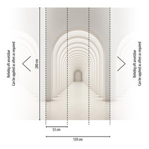 Papier peint mural photo en vinyle non tissé 3D blanc gris fabriqué en Allemagne, grand format moderne pour chambre à coucher, utilisation en hôpital - Product Image 4