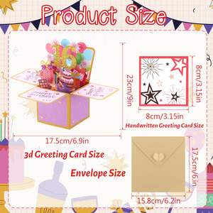 Happy 16th Pop up Card <span class=keywords><strong>Carte</strong></span> d'<span class=keywords><strong>anniversaire</strong></span> pour filles garçons, Sweet 16 Birthday 3D Cartes de voeux avec enveloppe et voeux - Product Image 3