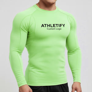 Mens Compression Rashguard <b>Swim</b> <b>Shirt</b> Quick Dry Custom Logo Athletic Clothing Comfortable Sportswear for Training Sessions. - Product Image 1