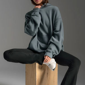 Sweats à capuche et sweats pour femmes épaule tombante hiver automne pull actif chaud polaire à capuche personnalisé faire des sweats à capuche en gros - Product Image 1