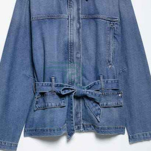 Razorts International Women's <b>Denim</b> <b>Jacket</b> Washed Regular Fit <b>Cropped</b> Vintage Style Eco-Friendly Spring Winter Casual Wear - Product Image 5