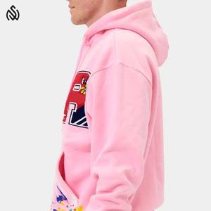 Ropa de calle de alta calidad personalizada 100% algodón Chenille parche bordado pulóver venta al por mayor Chenille bordado sudaderas con capucha para hombres - Product Image 6