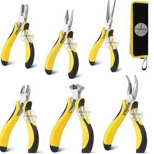 LUMINEX IMPEX 6-Piece Mini Stainless Steel <b>Pliers</b> <b>Set</b> Needle Nose Long Nose Bent Nose End Cutters-Lightweight for Jewelry - Product Image 1