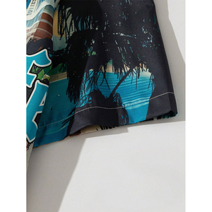 Casual Short Sleeve Shirt Shorts <b>Set</b> Unisex Hot Summer New Fashion Style Custom Logo Plus Size Solid Pattern Printed Techniques - Product Image 3