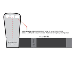 Empuñaduras redondas de cuero de 3 agujeros de alta calidad personalizadas, correas elásticas de 16 pulgadas por 2 pulgadas con cortes especiales en los agujeros para los dedos - Product Image 2