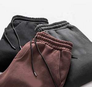 Wholesale Men's Sporty Relaxed Fit Sweatpants Soft Cotton Polyester <b>Fabric</b> with Elastic Mid Waistband Rib Cuff Blank Solid Color - Product Image 5