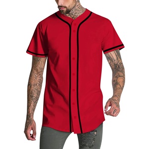 Jerseys de béisbol personalizado sarga cosida logotipo bordado nombre del equipo béisbol ropa deportiva botón béisbol Jersey de talla grande para hombres - Product Image 4