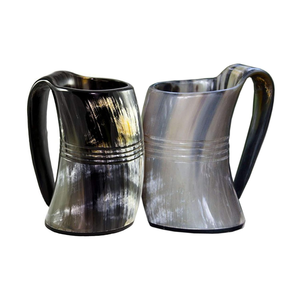 Chope à bière en corne de bœuf écologique Viking, mugs en corne de buffle polie pour la décoration, prix d'usine - Product Image 1