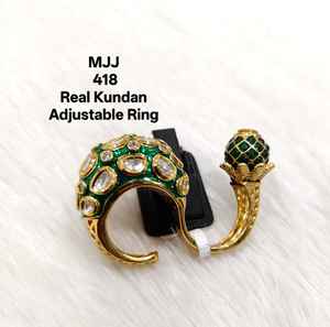 Anillo Kundan elegante de tamaños personalizados superventas, joyería tradicional para festivales y celebraciones, disponible a un precio asequible - Product Image 2