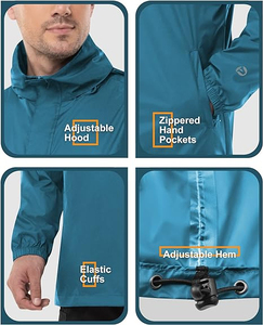 Chaqueta rígida impermeable para exteriores de calidad Unisex, cierre de cremallera, capucha impermeable, informal, estilo suelto, ropa de senderismo de alto rendimiento - Product Image 4