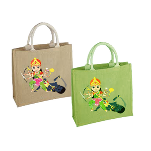 ถุงช้อปปิ้งปอกระเจาพิมพ์สกรีนลายถุงใส่ของชำอินเดียพระเจ้า MAA Durga ผลิตในอินเดียตะวันตก - Product Image 3