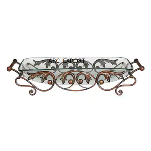 Bol à dattes en bois avec poignées en fer, design antique, couleur marron, bol décoratif élégant, vaisselle moderne, bols de service - Product Image 5