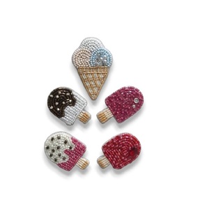 Heart Shape Embroidered Brooch Hand Embroidery and Bullion Wire Beaded Fashion Brooch - Product Image 3