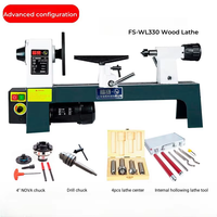 Tour à bois miniature FUSAI FS-WL330, moteur 550W, vitesse variable, 750-3200 tr/min, vitesse du brocheur 220V, machine de tournage multifonctionnelle