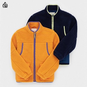 Fabricant de vêtements lourds Ensemble Sherpa d'hiver personnalisé Veste d'hiver zippée en polaire à patchwork lourd - Product Image 2
