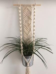 Colgador de Plantas de Macramé Hecho a Mano de Alta Calidad, Estilo Bohemio, Ecológico, Duradero, Forma Cuadrada, Tamaño Personalizable, Decoración para Montar en la Pared - Product Image 3