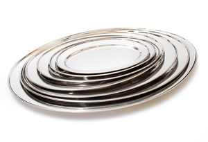 Plato ovalado de acero inoxidable (grosor 0,5mm y 0,7mm) Varios tamaños disponibles Hecho en India Acero verde - Product Image 5