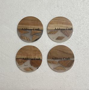 Custom Logo Eco-Friendly Handmade Natural Wood/White <b>Coasters</b> <b>Set</b> 4 Inch Table Decorate Birthday Party Kitchenware High Quality - Product Image 3